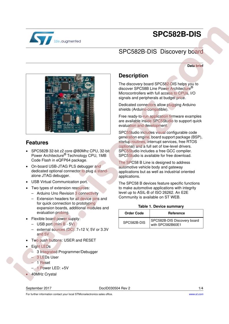 SPC582B-DIS Data Brief