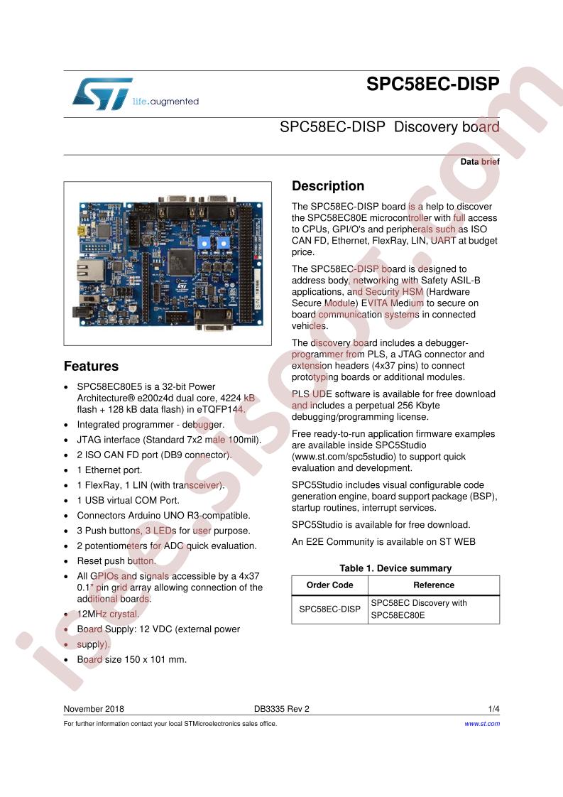 SPC58EC-DISP Data Brief