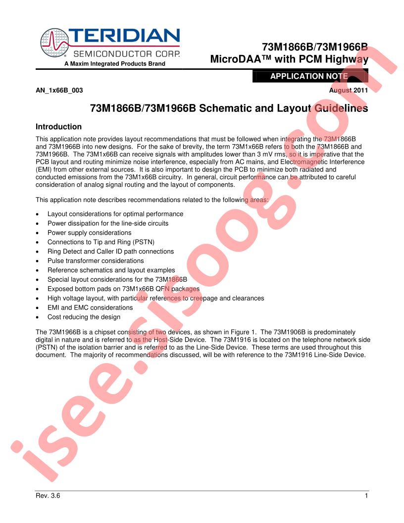 73M1(8,9)M66B Schematic and Layout