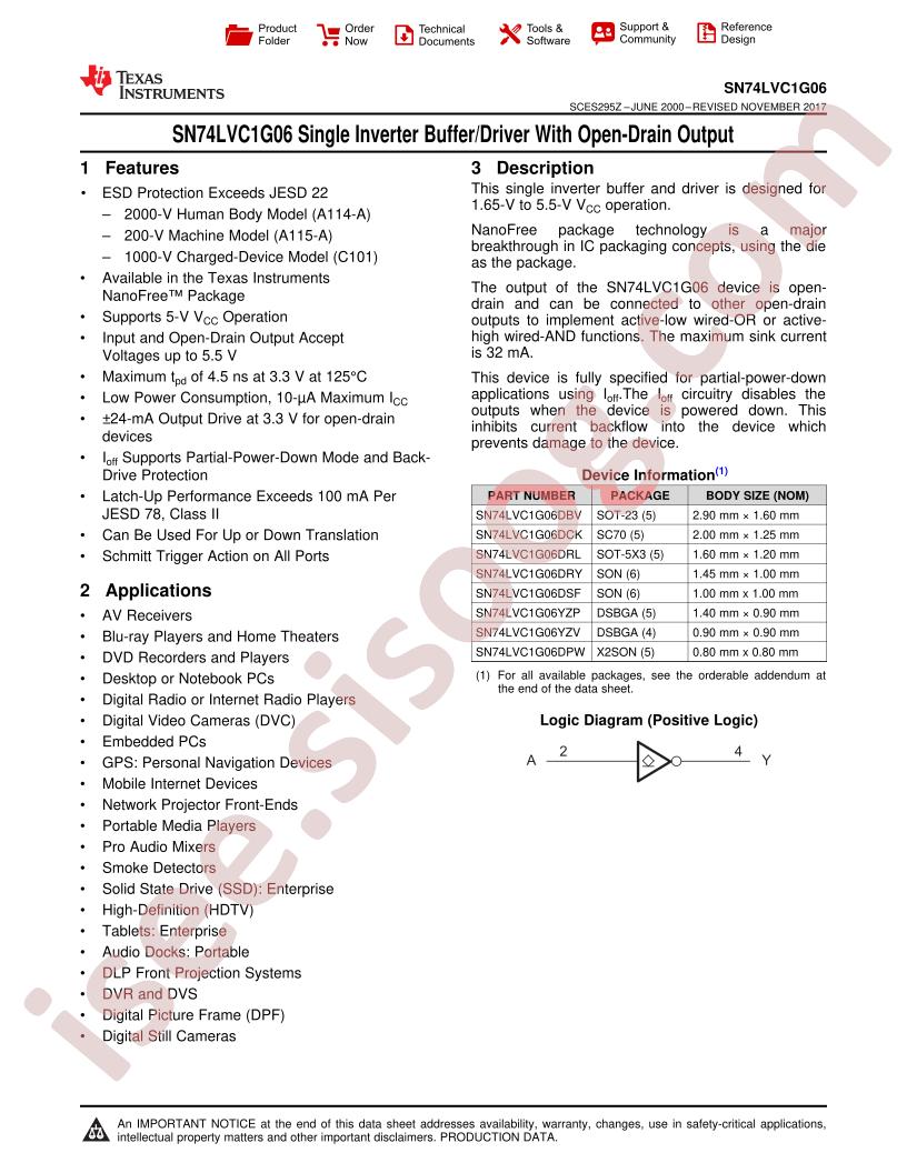 SN74LVC1G06 Datasheet