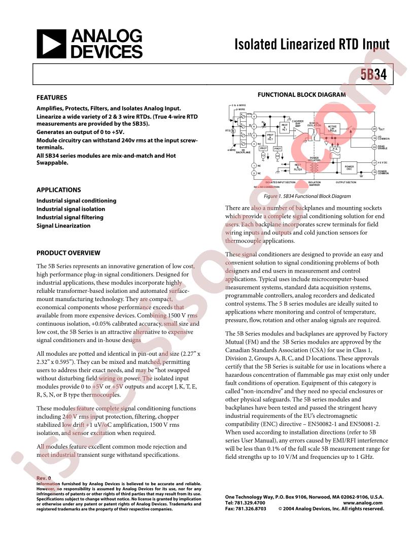 5B34 Datasheet