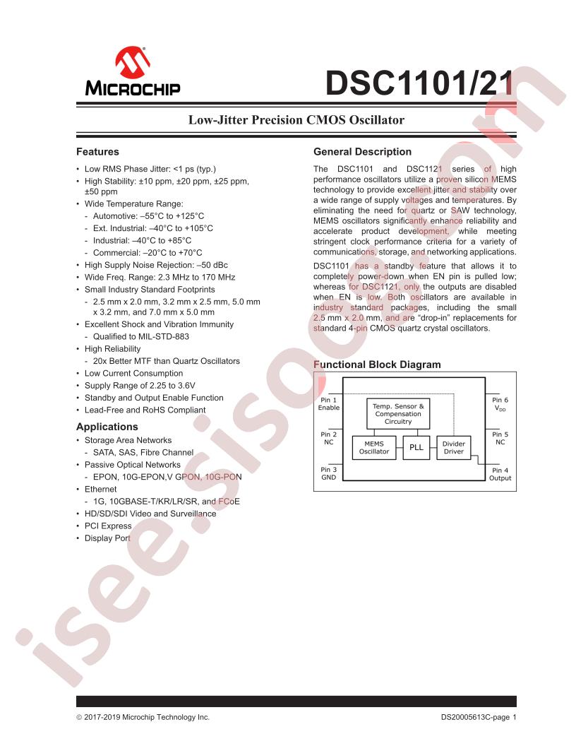 DSC1101/21 Datasheet
