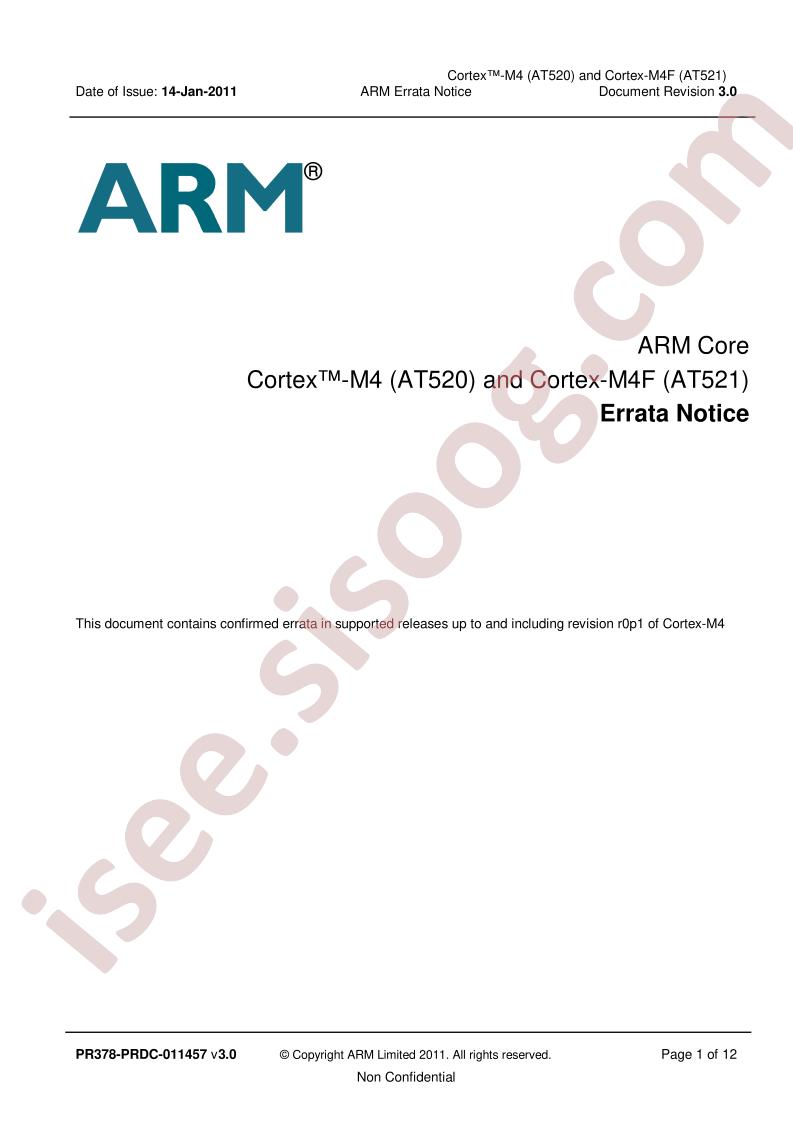 ARM Core Errata