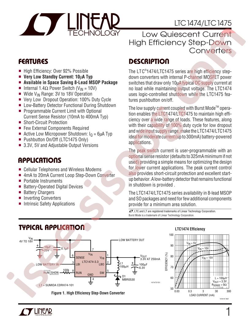 LTC1474, LTC1475 Datasheet