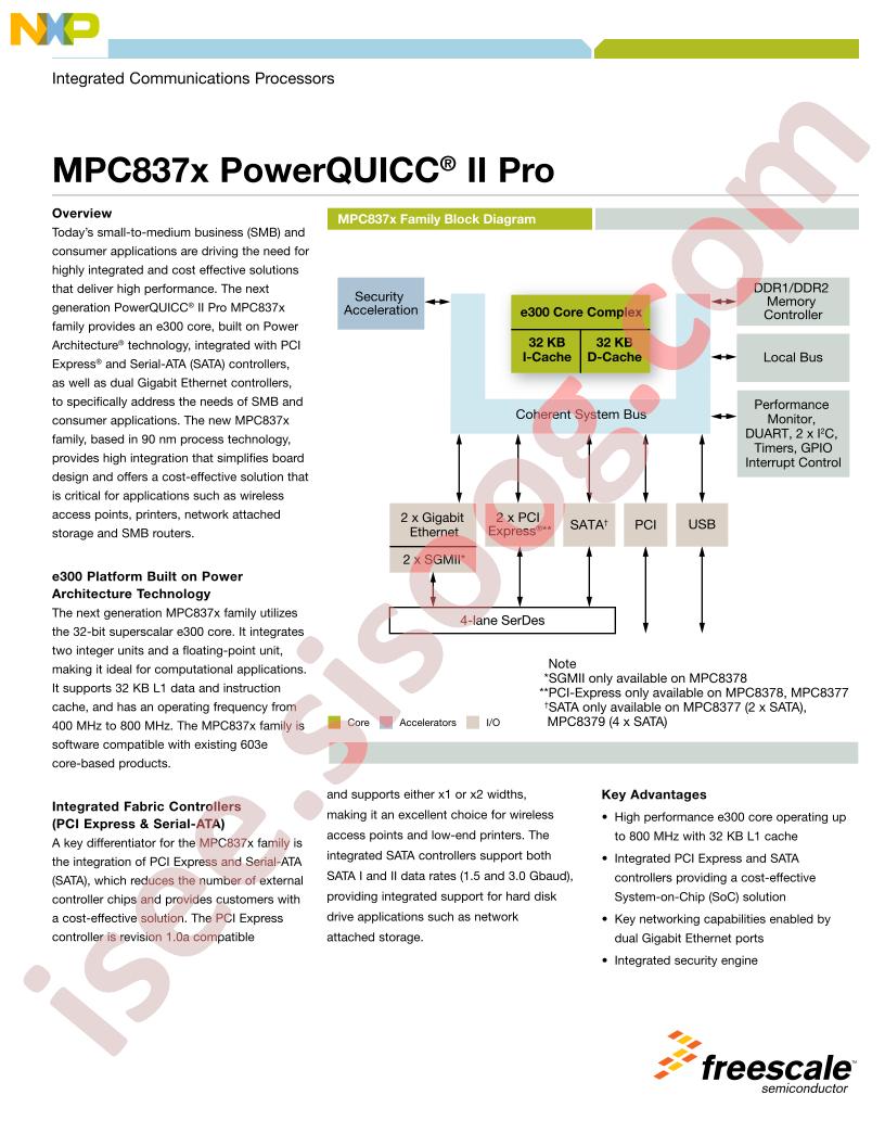 MPC837x PowerQUICC® ll Pro Brochure