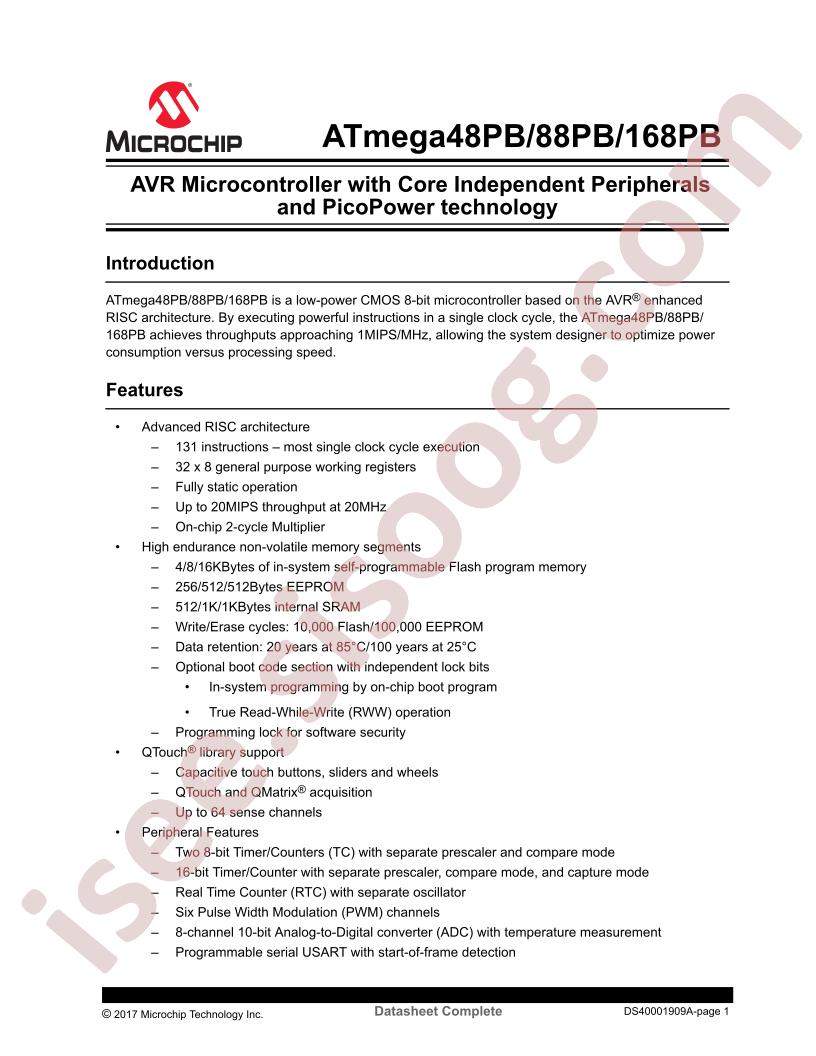 ATmega48/88/168PB Datasheet