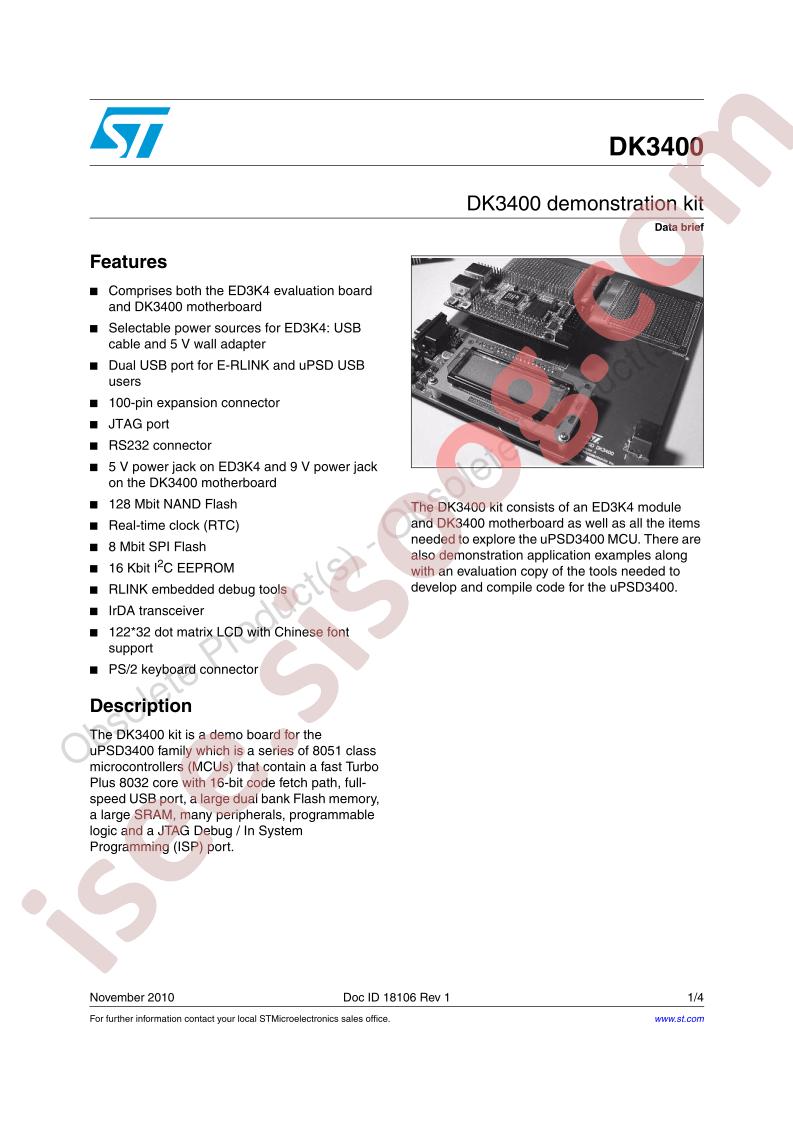 DK3400 Data Brief