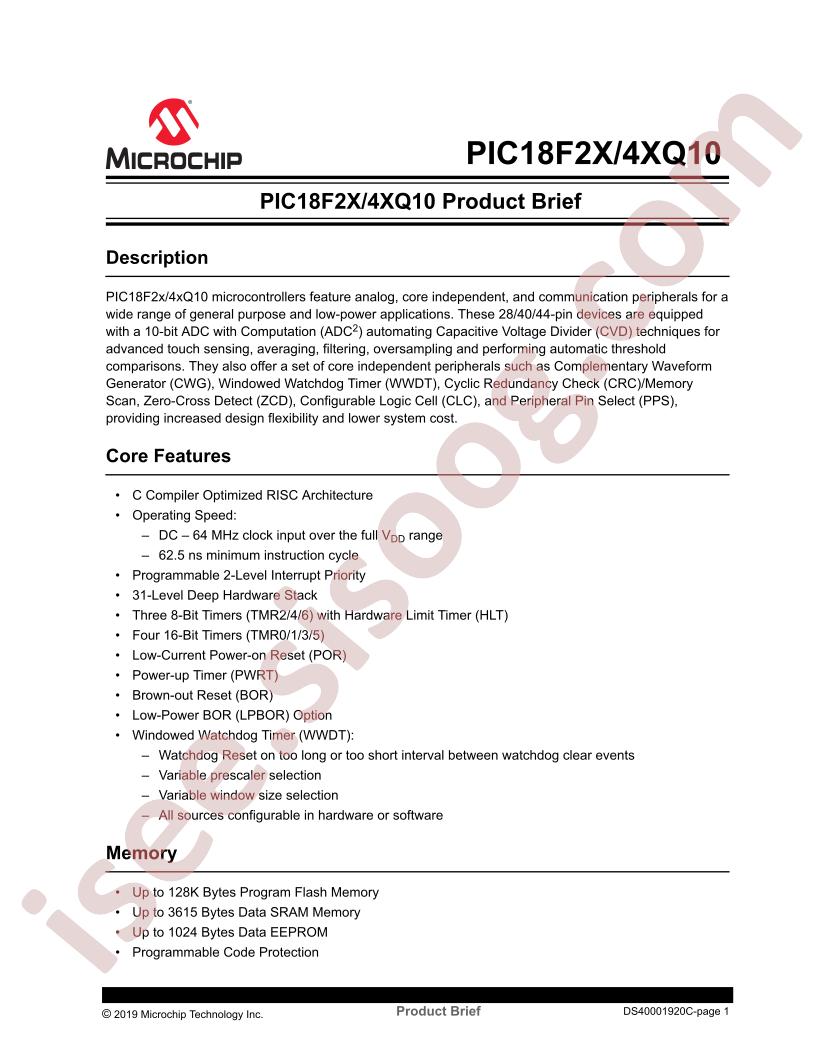 PIC18F2X/4XQ10 Brief