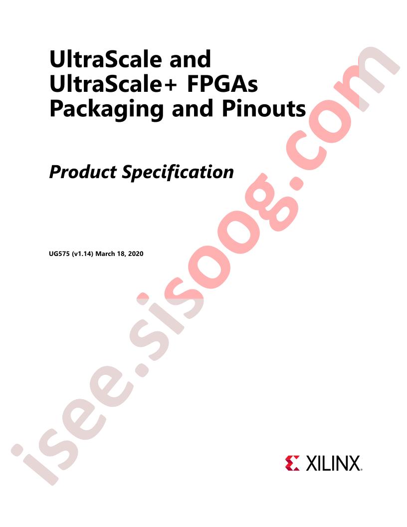 UltraScale FPGA Package, Pinouts Prod Spec