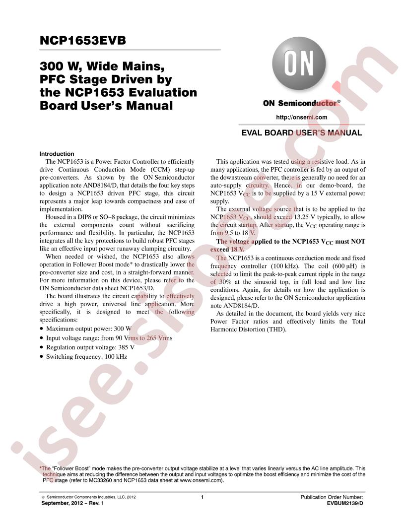 NCP1653EVB Manual