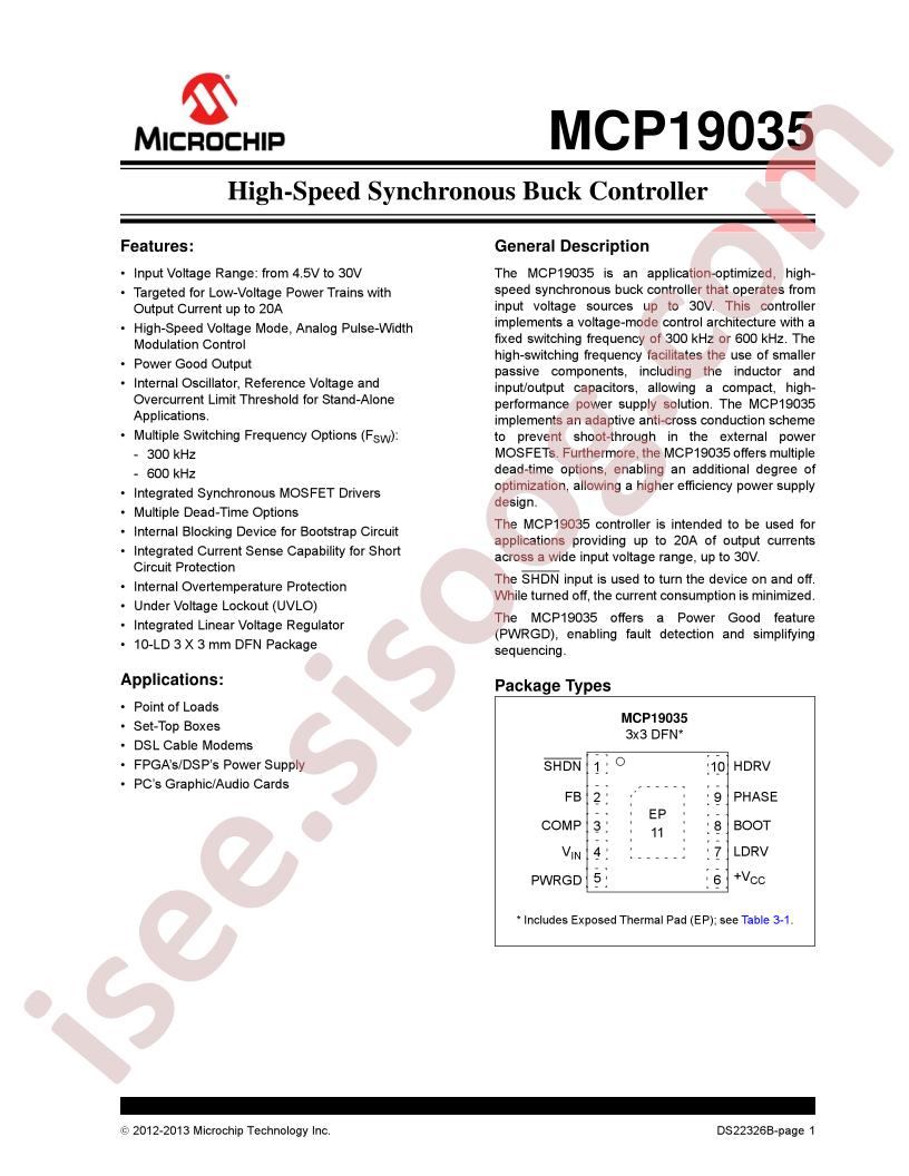 MCP19035 Datasheet