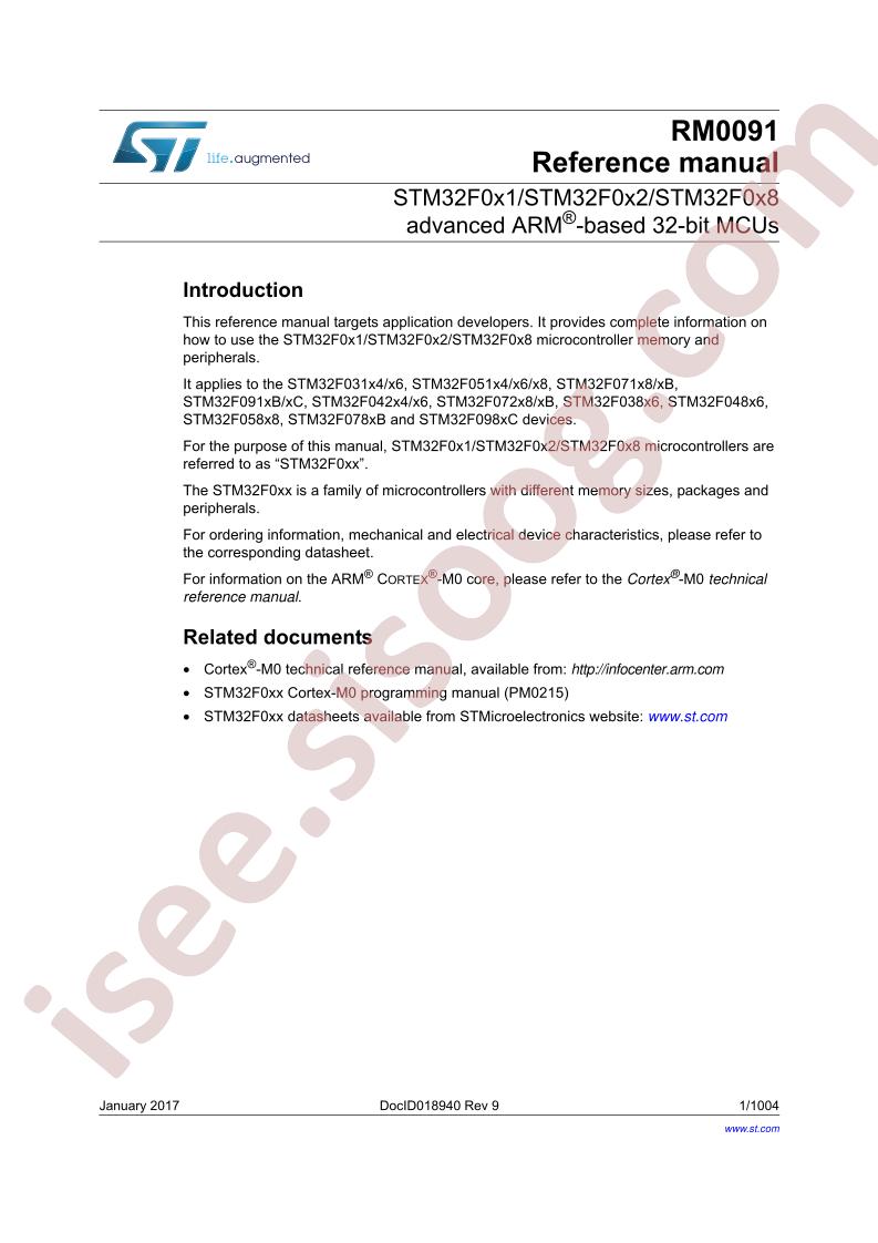 STM32F0x1,x2,x8 Reference Manual