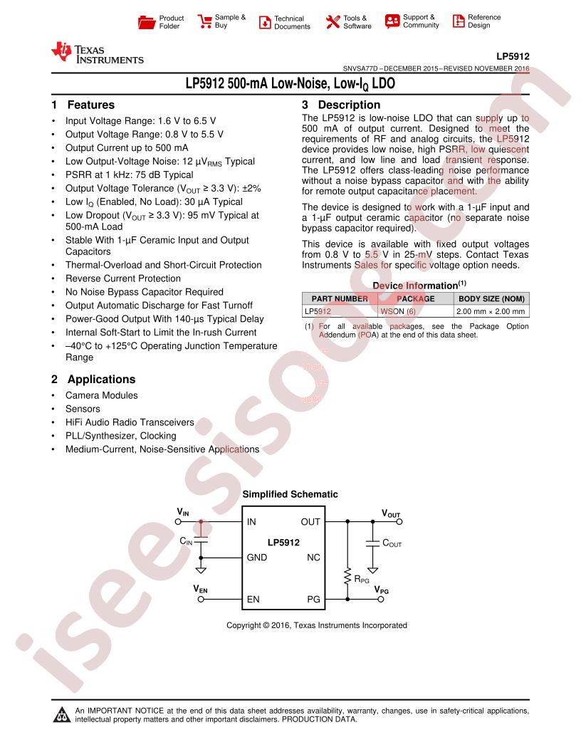 LP5912 Datasheet