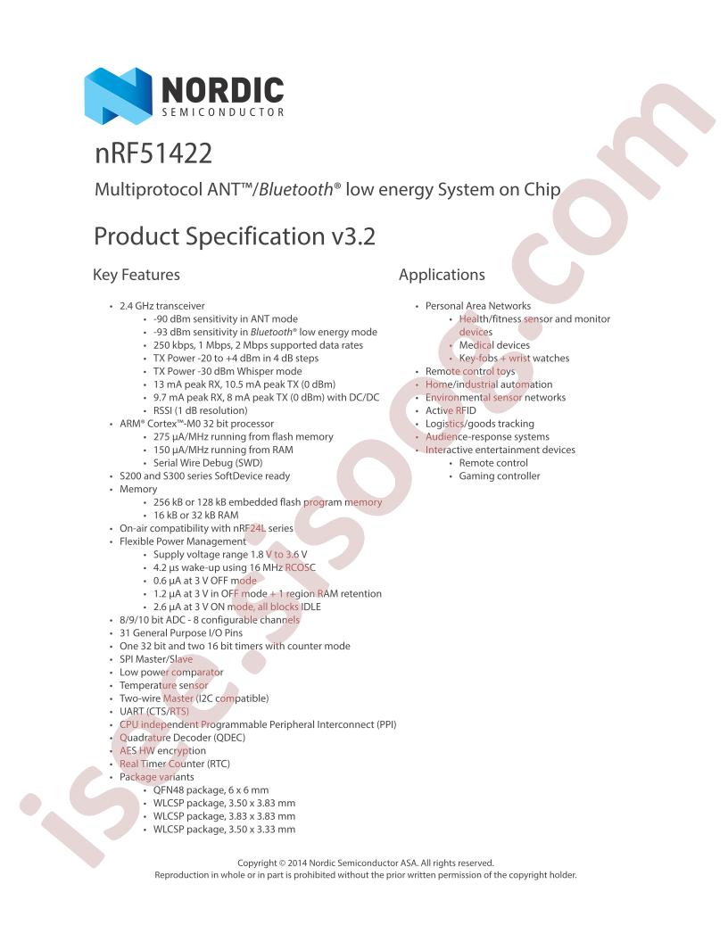 nRF51422 Specification