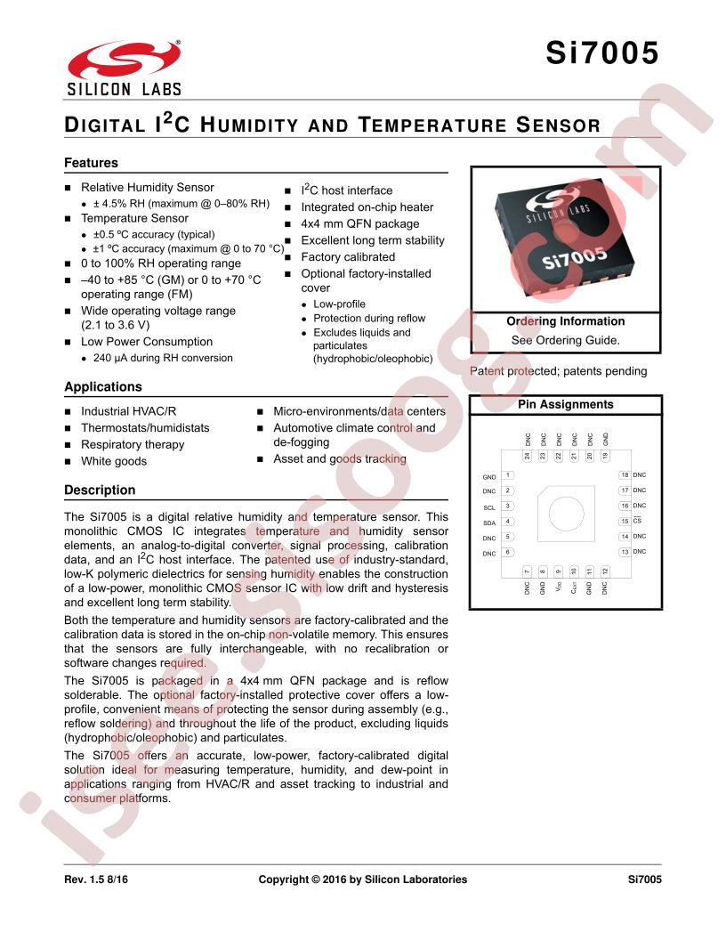 Si7005 Datasheet