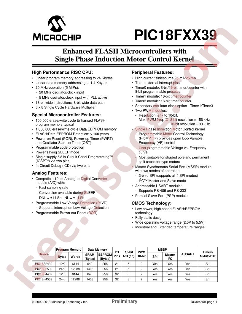 PIC18Fxx39 Data Sheet