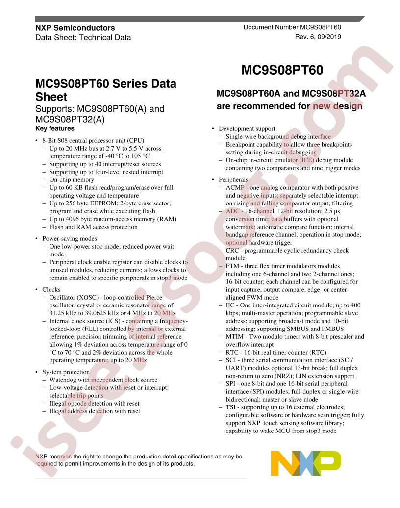 MC9S08PT32(A), MC9S08PT60(A)