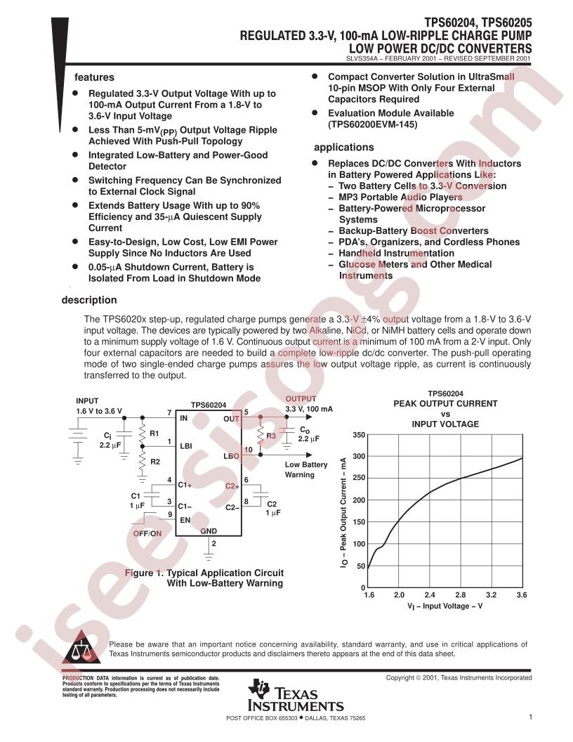 TPS60204, TPS60205