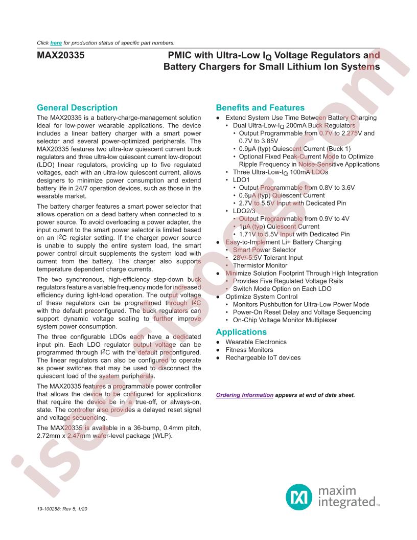 MAX20335 Datasheet