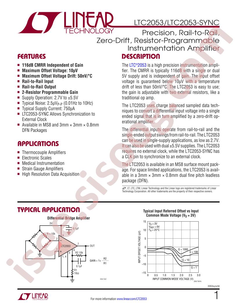 LTC2053, LTC2053-SYNCH Datasheet