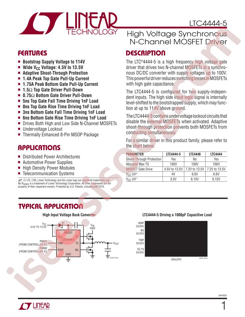 LTC4444-5 Datasheet