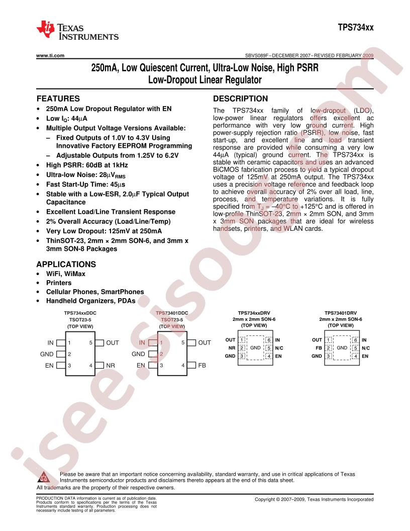 TPS734xx Datasheet