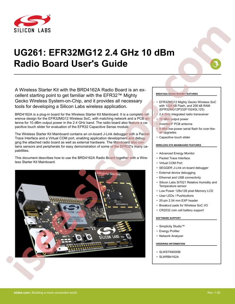 EFR32MG12 2.4GHz 10dBm User Guide