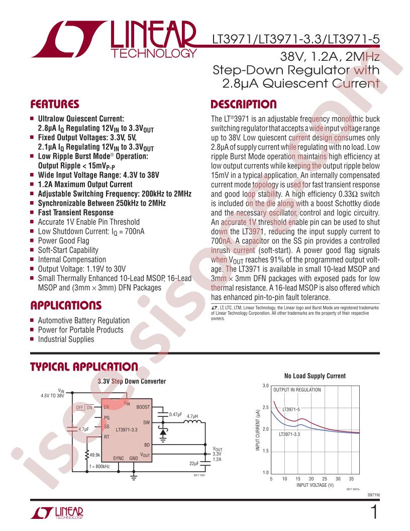 LT3971(-3.3,-5) Datasheet