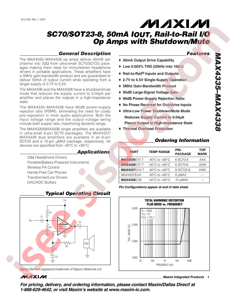 MAX4335-38 Datasheet