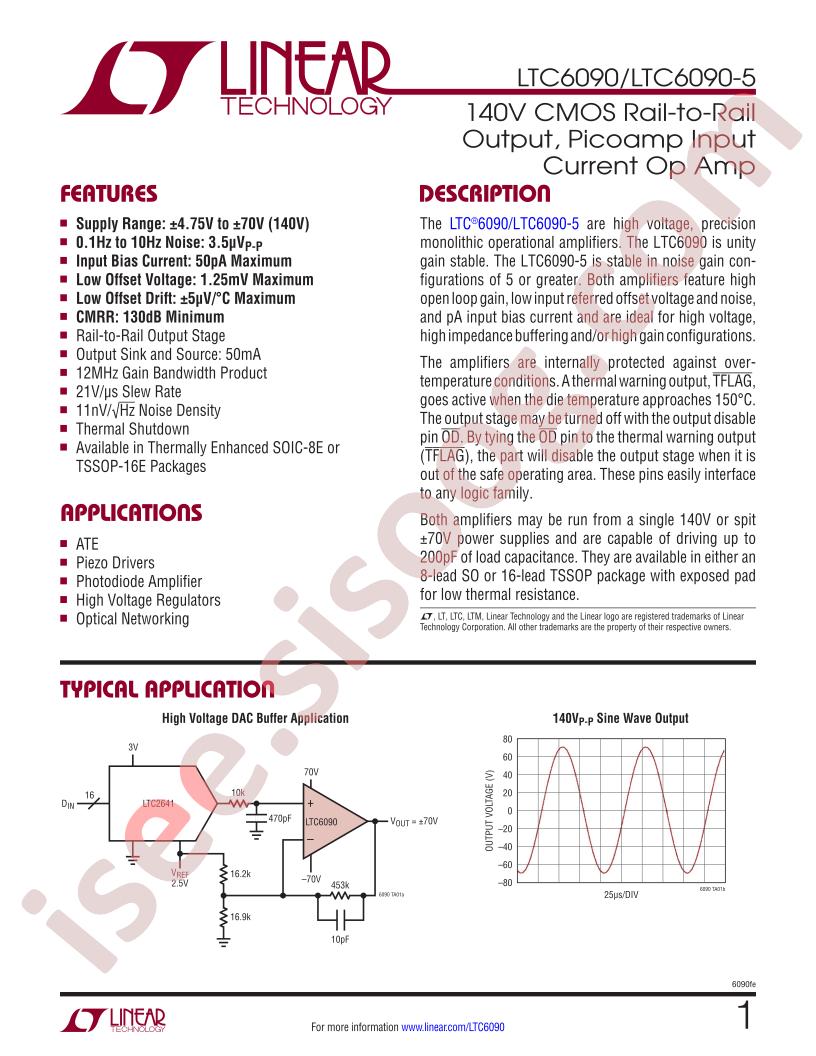 LTC6090, LTC6090-5 Datasheet