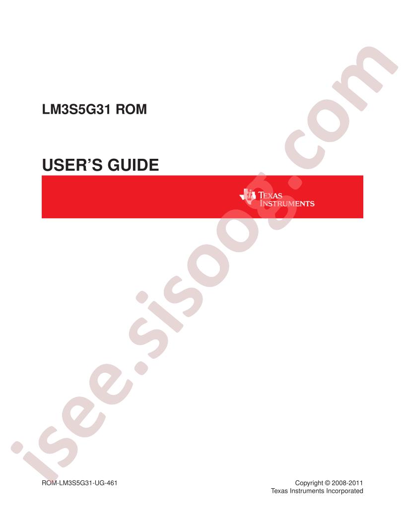 LM3S5G31 User Guide