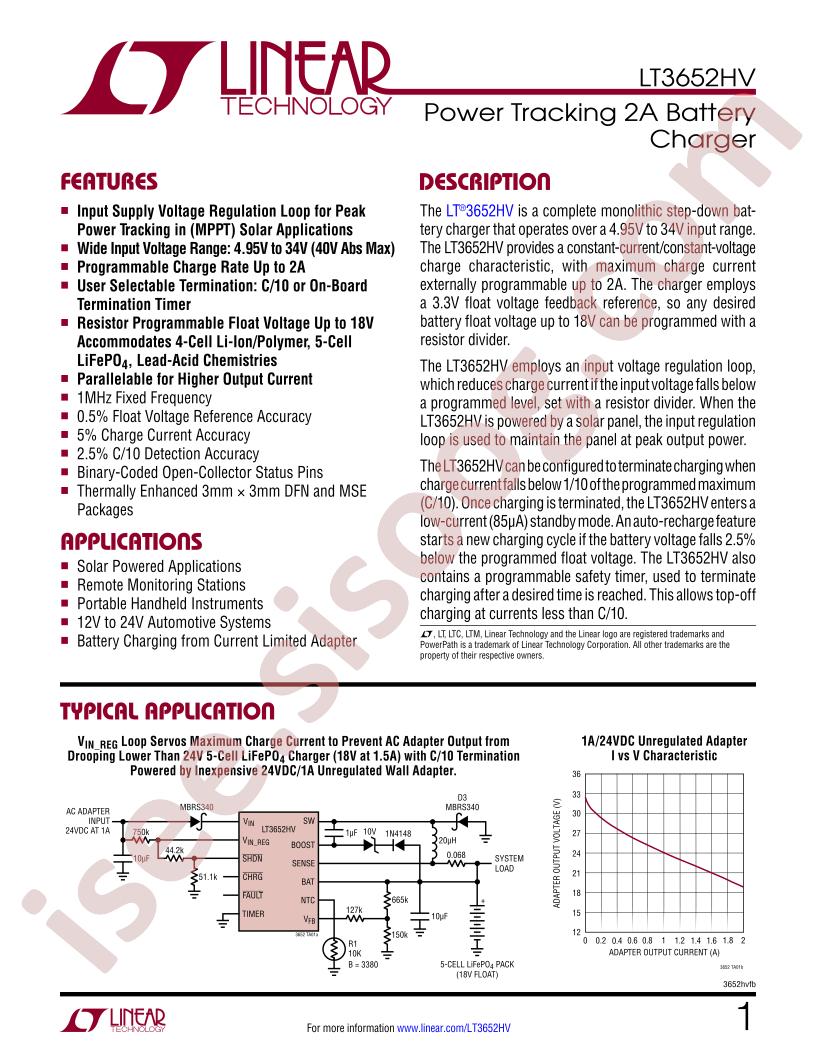 LT3652HV Datasheet