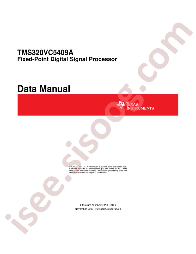 TMS320VC5409A Data Manual