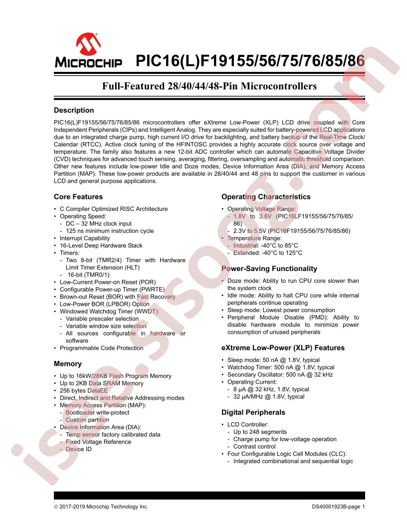 PIC16(L)F191xx Datasheet