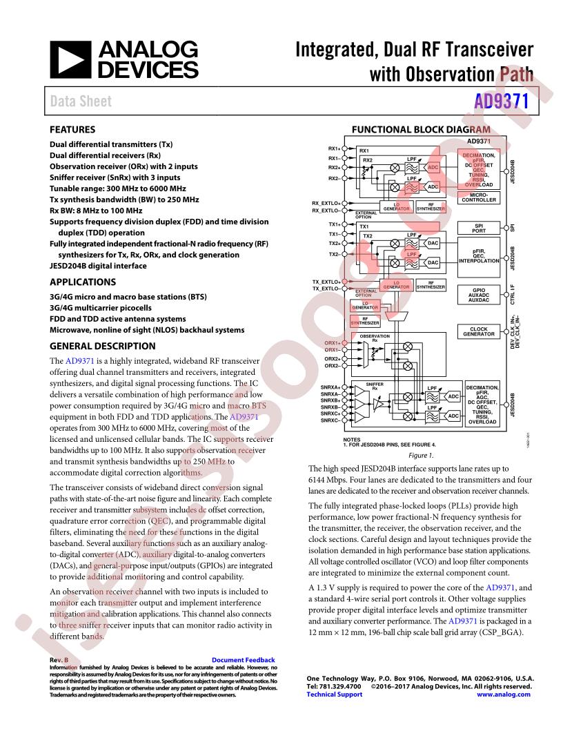 AD9371 Datasheet