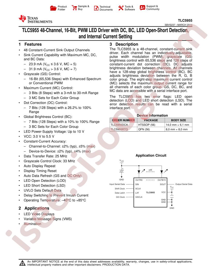TLC5955 Datasheet