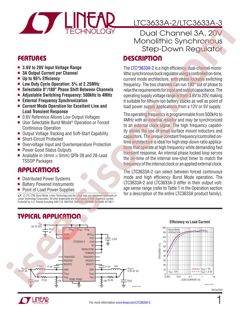 LTC3633A-2, LT3633A-3 Datasheet