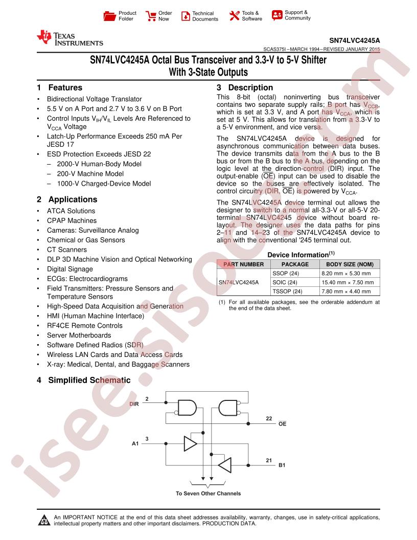 SN74LVC4245A Datasheet