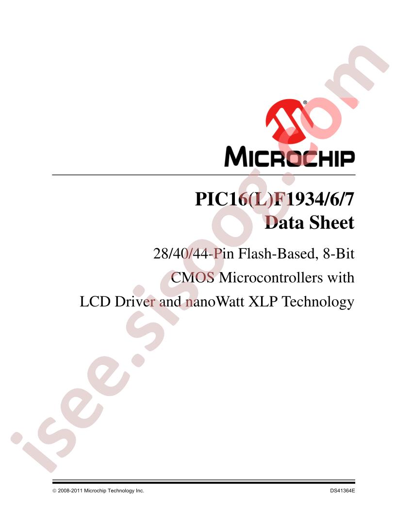 PIC16(L)F1934,6,7 Datasheet