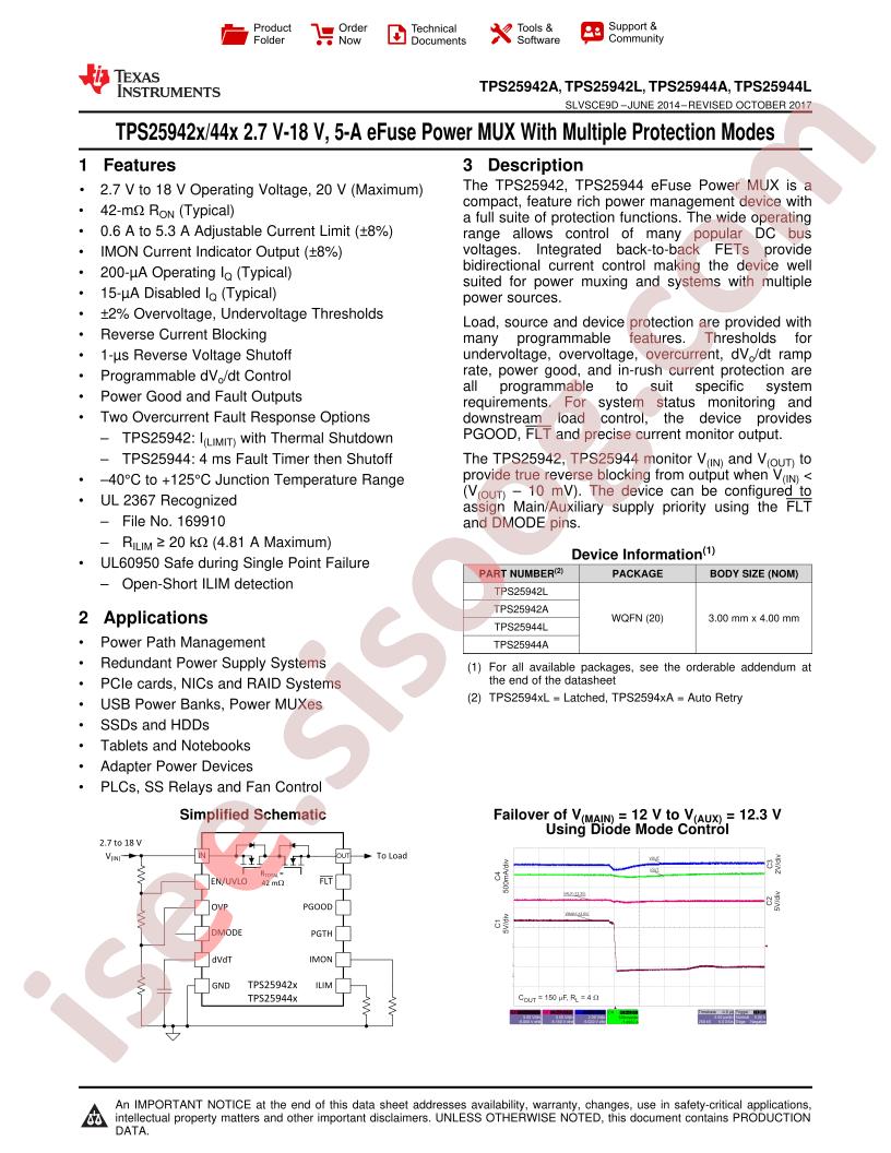 TPS25942(A,L), TPS25944(A,L) Datasheet