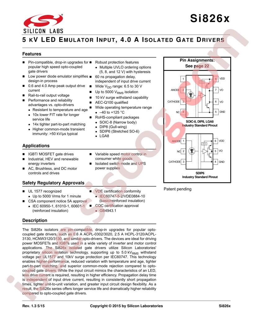 Si826x Datasheet