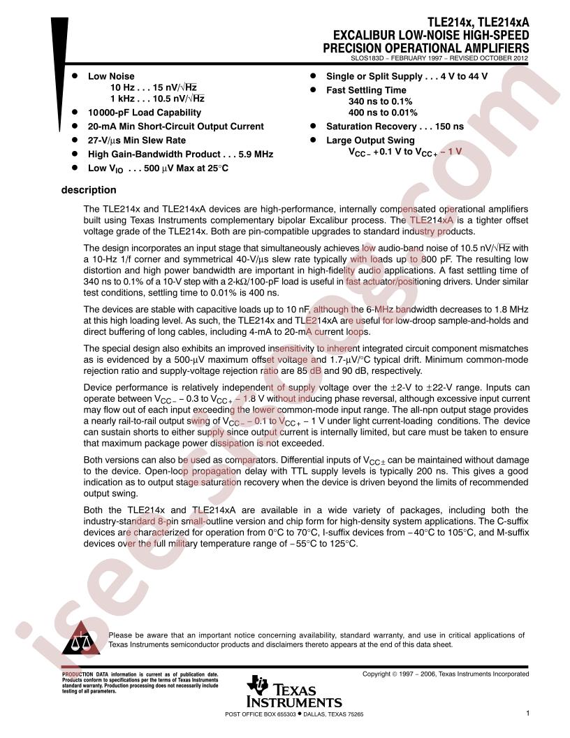 TLE214x, TLE214xA Datasheet