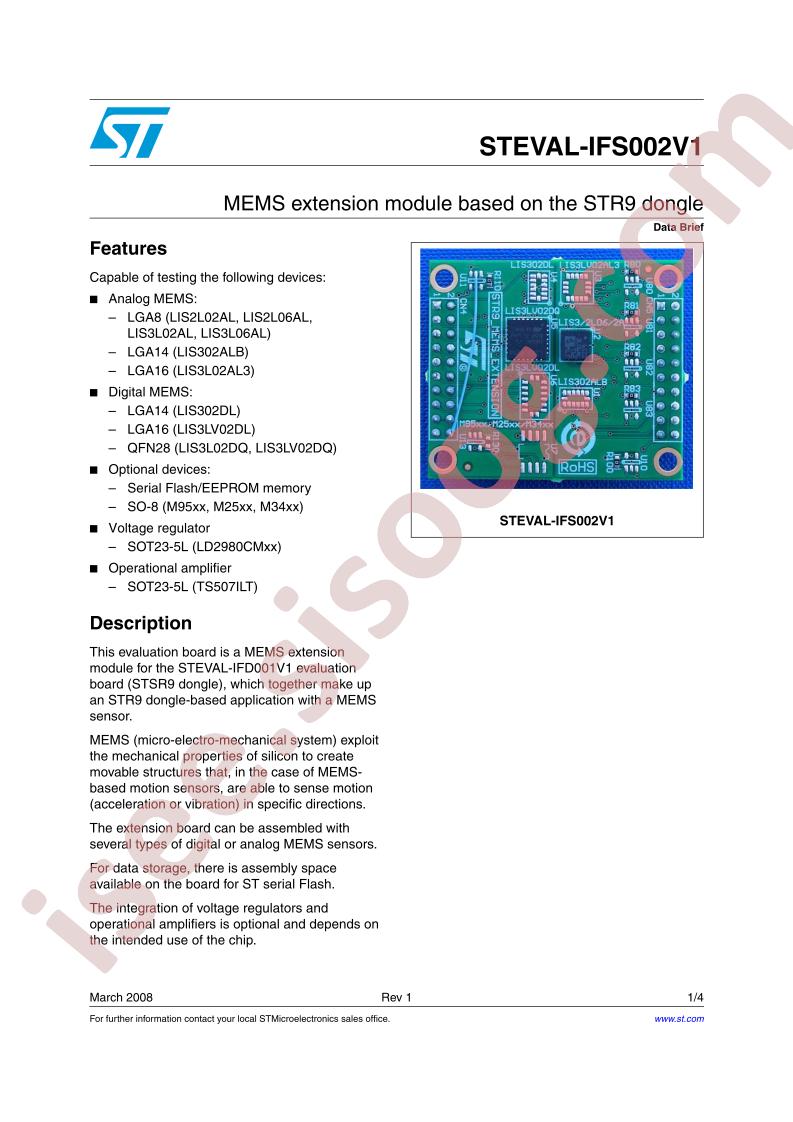 STEVAL-IFS002V1 Data Brief
