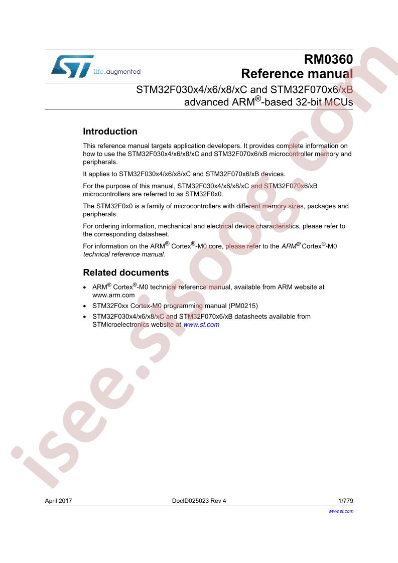 STM32F030, 070 Reference Manual
