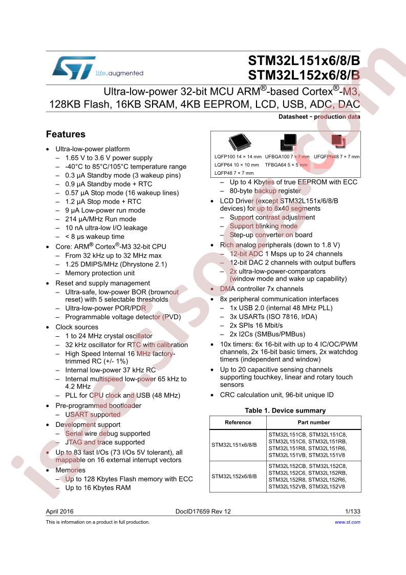 STM32L15xx(6, 8, B)