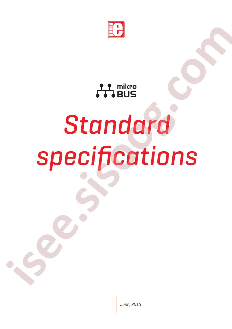 MikroBUS™ Standard Specifications
