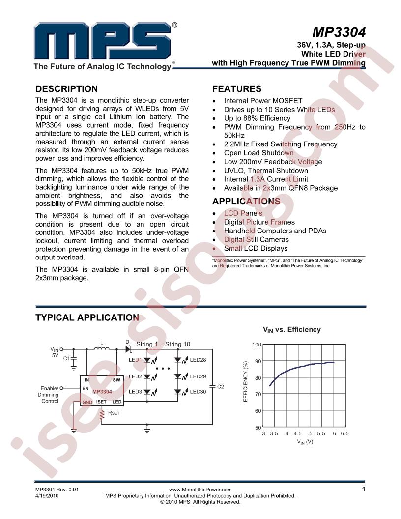 MP3304x Datasheet
