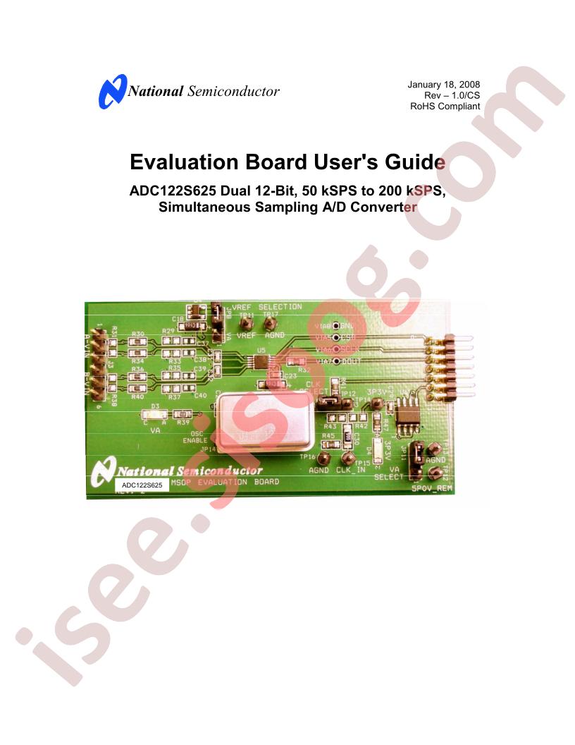 ADC122S625 Eval Brd Guide