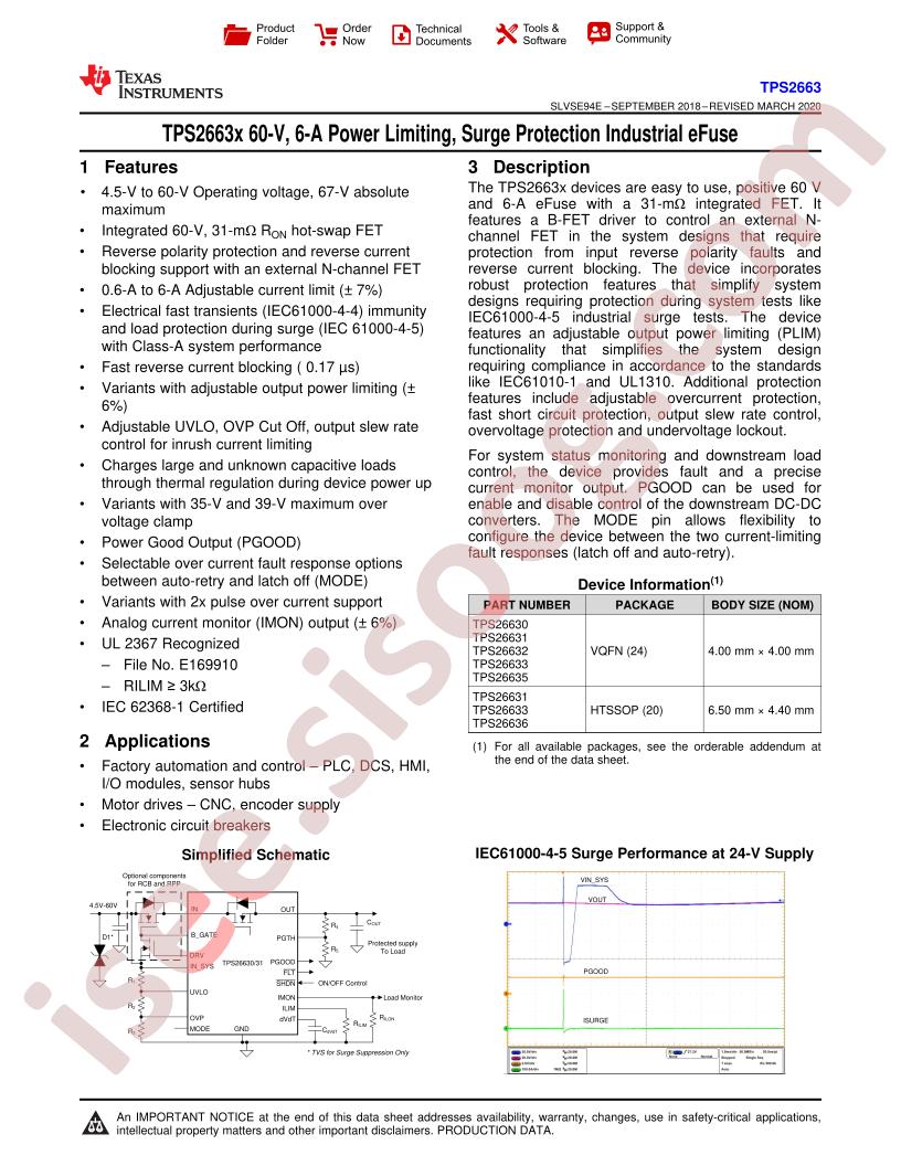 TPS2663 Datasheet