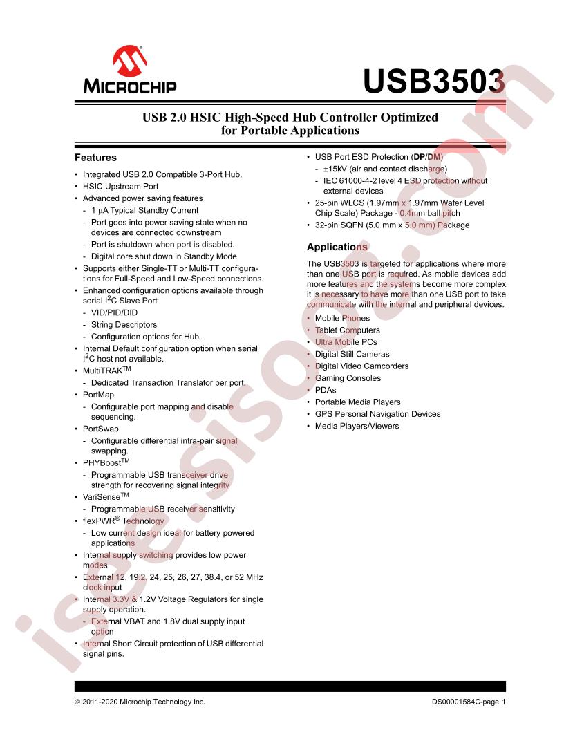 USB3503 Datasheet